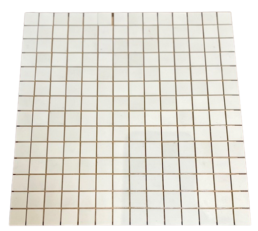 Grès Cérame 2,3 x 2,3 cm - 0201 Branco Porcelana, à la plaque 