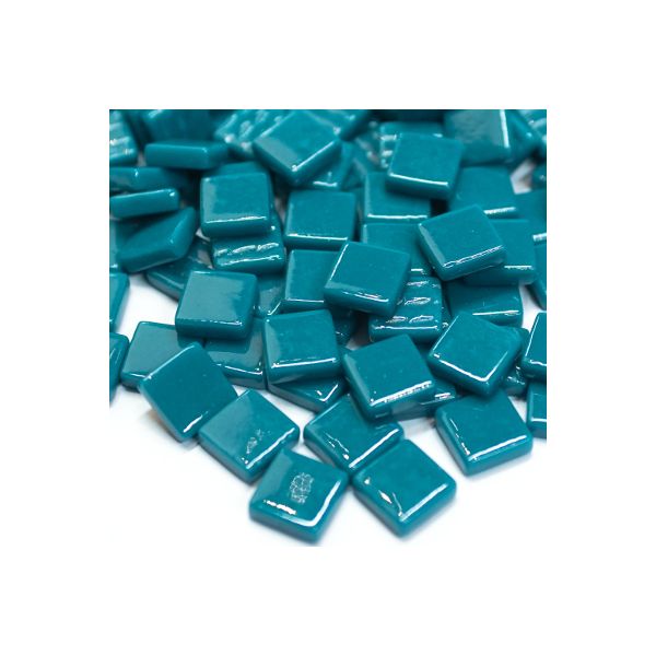 Pate de Verre 1.2 x 1.2 cm - Bleu Canard, Par 100 g