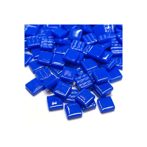 Pate de Verre 1.2 x 1.2 cm - Bleu Roi Unis, Par 100 g