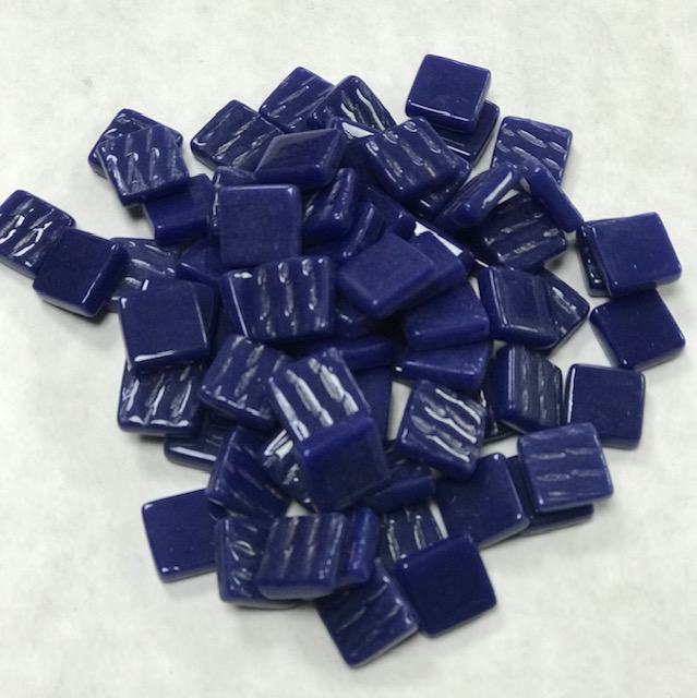 Pate de Verre 1.2 x 1.2 cm - Bleu cobalt , Par 100 g 
