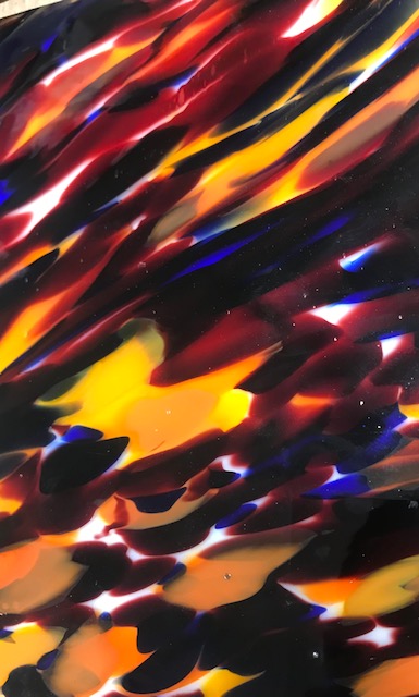 Plaque de verre Flammé - 20 x 20 cm 