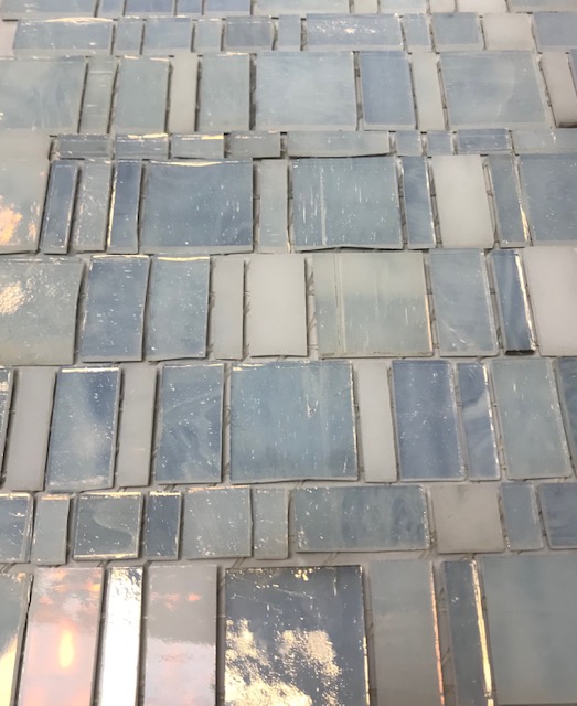 Mosaïque de Verre , Blanc Nacré - par 100 g