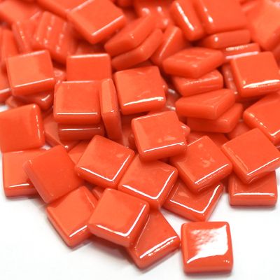 Pâte de verre 1.2 x 1.2 cm - rouge pastèque - par 100 g
