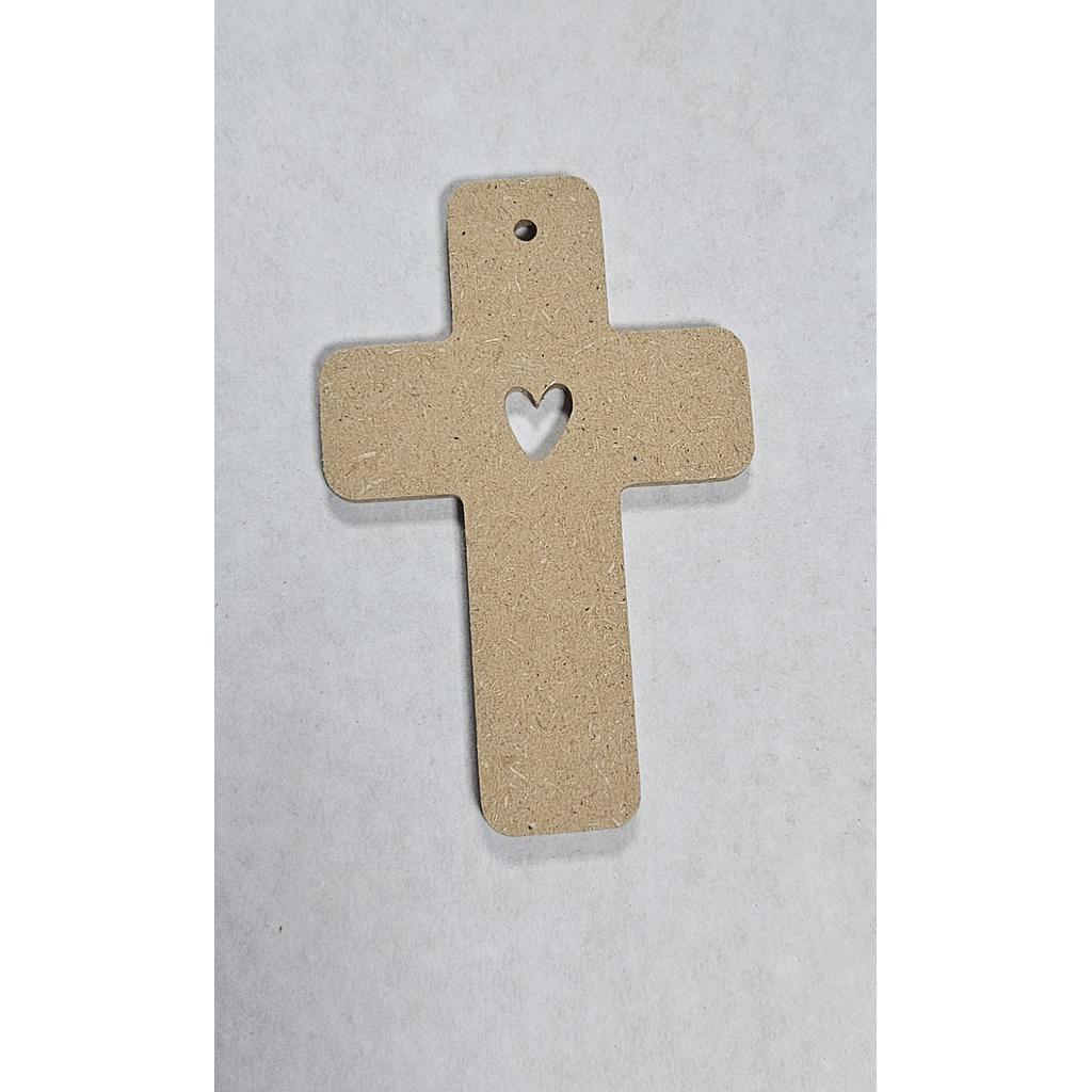 Croix coeur - 7 x 11 cm