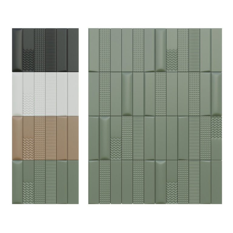Faïence Biscuit, Waves, 5 x 20 cm, Ep. 8 mm, Vendu au m², 1 bte = 0.46 m²