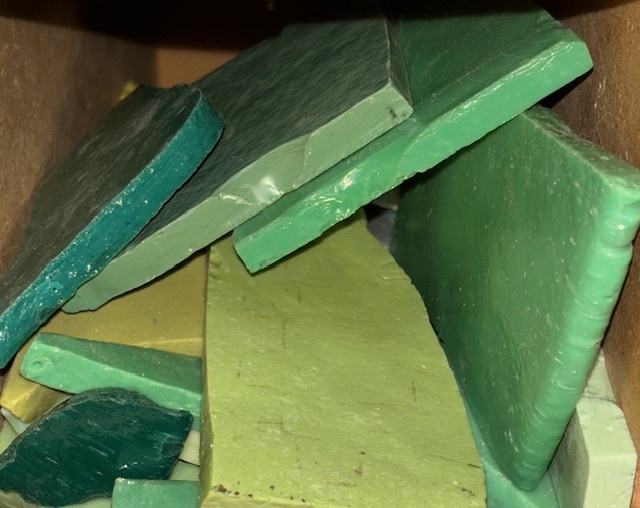 Morceaux de Dalles de Smalt Orsoni Vert, par 500g