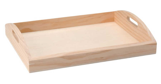 Plateau en Bois 37 x 28.5 x 7 cm