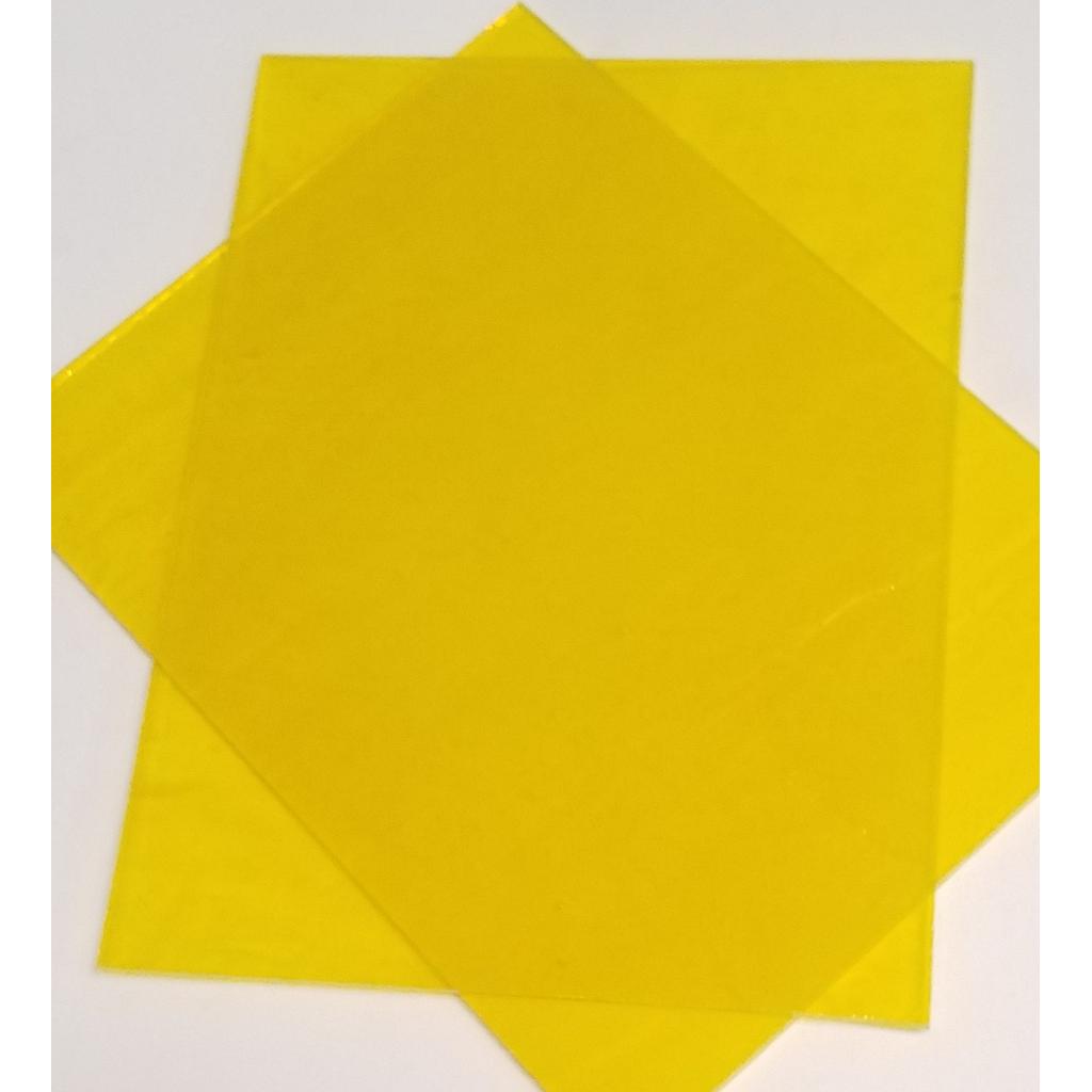 Plaque de Verre 15 x 20 cm, Jaune Transparent