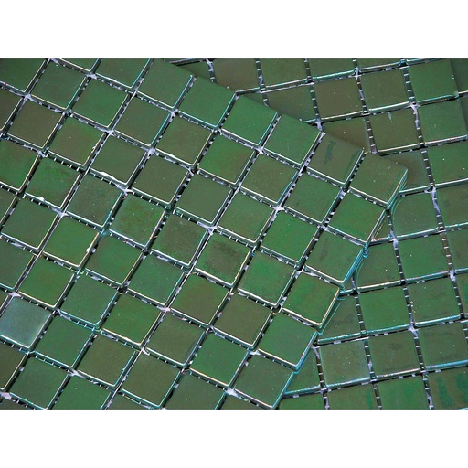 [JACINTO] Pate de verre Irisé Vert 2,4 x 2,4 cm, par 100g