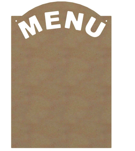 [1266] Tableau menu chapeau gendarme en bois 48 x 58 cm