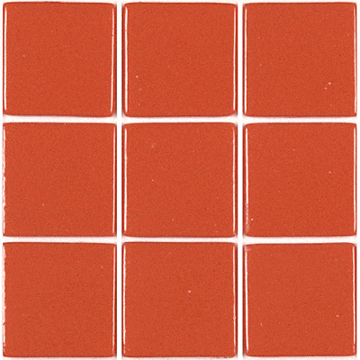[172] Pate de verre 172 (Rouge orangé) 2,3 x 2,3 cm, Par 100g