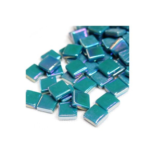 [VGAAV016P] Pate de Verre 1.2 x 1.2 cm - Bleu Canard Irisé, Par 100 g