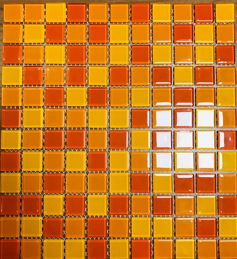 [CM 4523] Pâte de verre orangée , 2.5 x 2.5 cm , par 100g