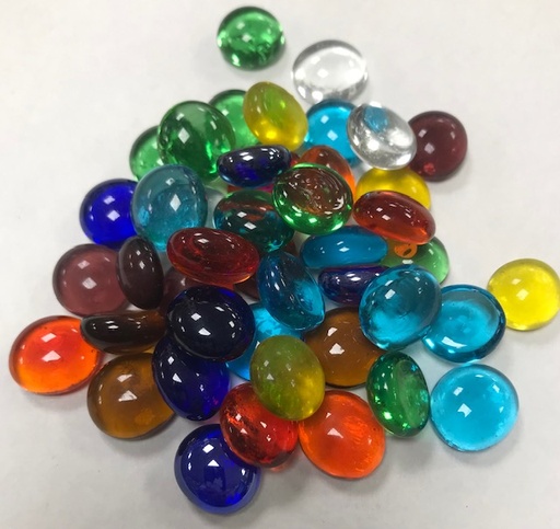 [N99-12B] Nuggets en verre , multicolores , diamètre 13-15 mm ,par 100 g