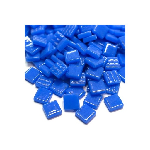 [066] Pâte de Verre 0.8 x 0.8 cm - Bleu Moyen Unis, Par 100 g .