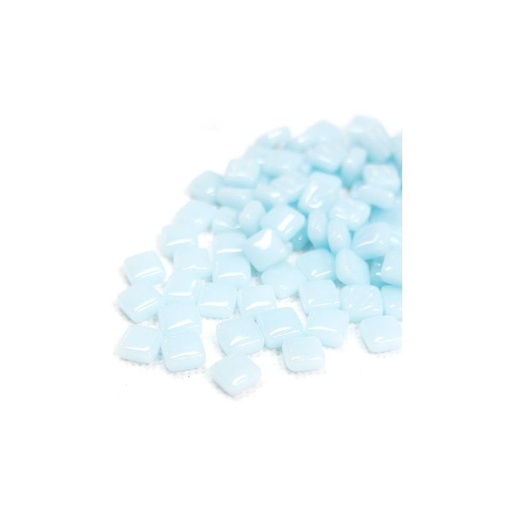 [060] Pate de Verre 0.8 x 0.8 cm - Bleu clair Pâle Unis, Par 100 g 