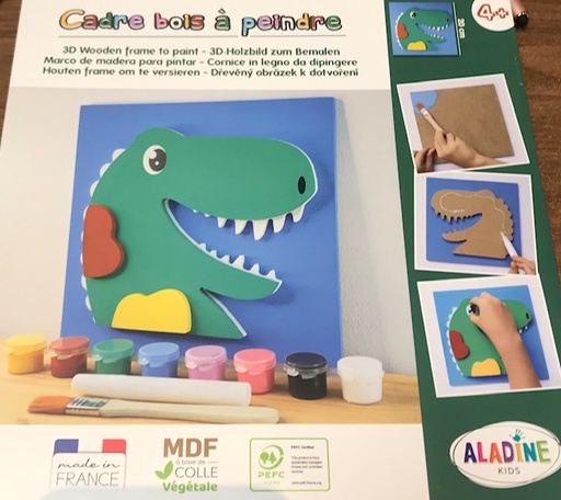 [85488] Coffret cadre bois à peindre Dino - A partir de 4 ans .