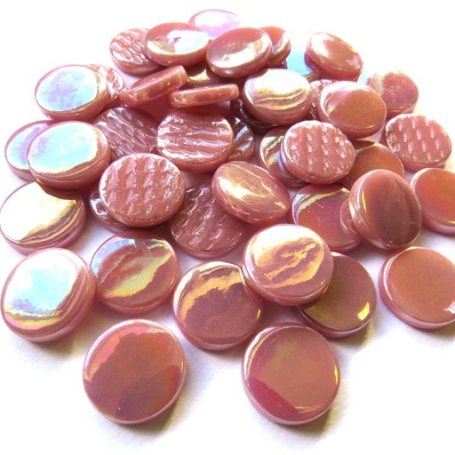 [PR Pearlised Deep Rose 035P] Pastille  Rose fonçé irisé - 1.8 cm Par 100 g