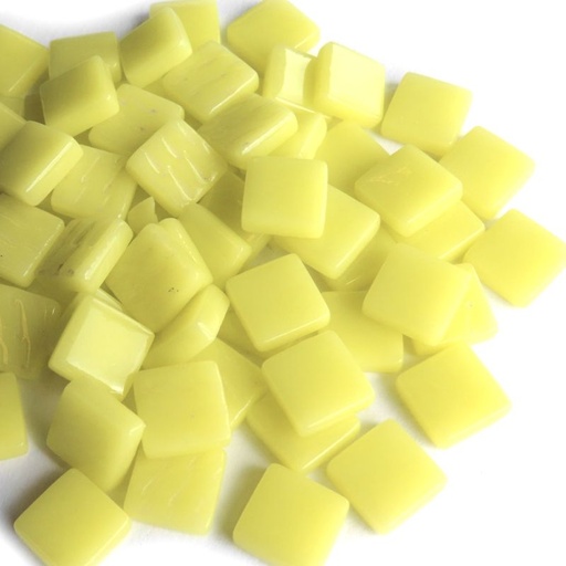 [027] Pate de Verre 1.2 x 1.2 cm - Jaune Pâle , Par 100 g