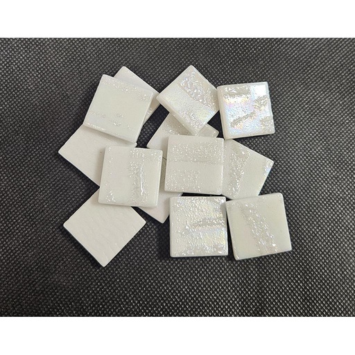 [Bamboo100%] Pâte de verre Bamboo blanco 2.5 x 2.5 cm, vendu par 100g
