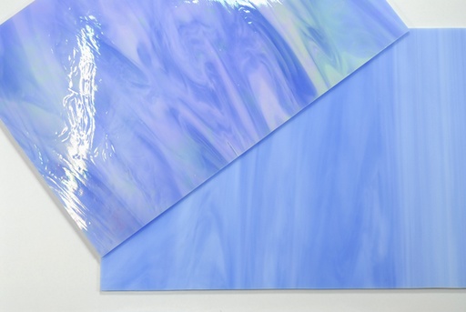 Baguette de Verre  n° 5 - Bleu Clair Blanc Semi-Transp. Irisé
