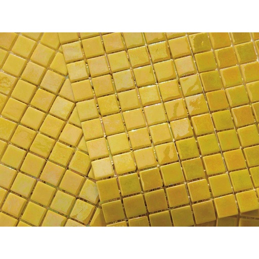 [tulipan] Pate de verre Irisé Jaune Citron 2,4 x 2,4 cm, par 100g