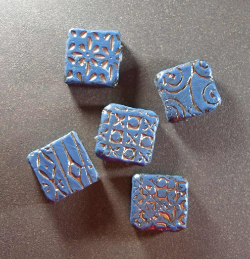 Ethnic Bleu 3 x 3 cm