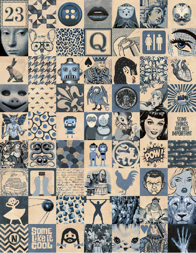 [NOVINDIGO20X20] Grès Cérame Emaillé Indigo Mix, 20 x 20 cm, Vendu au m², 1 Bte = 0.40 m²