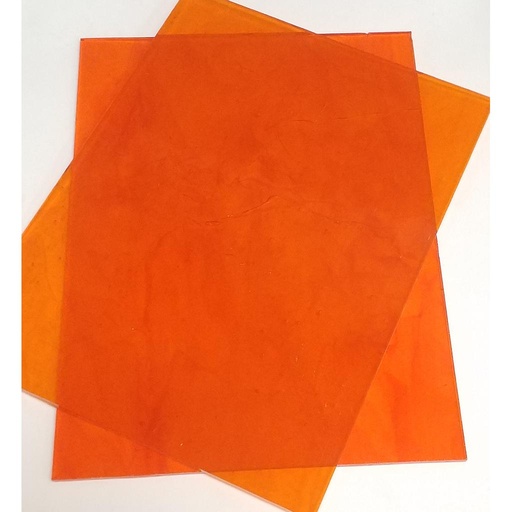 [T050-1520] Plaque de Verre 15 x 20 cm, Orange Transparent