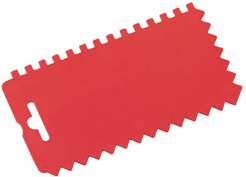 [0957] Couteau à Colle en Plastique Petit Modèle 15 x 8 cm - 3 Dentures 