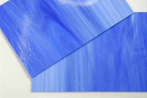 [  9700588] Plaque de Verre 20 x 30 cm Bleu Foncé Blanc  Semi Transparent n°19