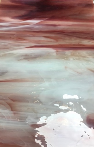 Plaque de Verre 20 x 30 cm n°31 - Perlmut Clair Rouge